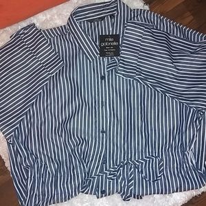 NWT Mlle Gabrielle Blue and White Striped Dress